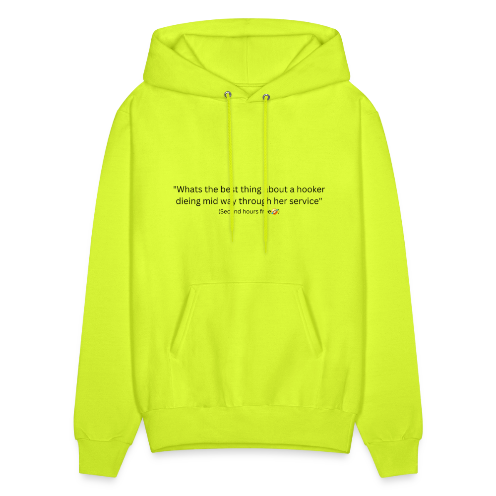 Hooker joke hoodie - safety green