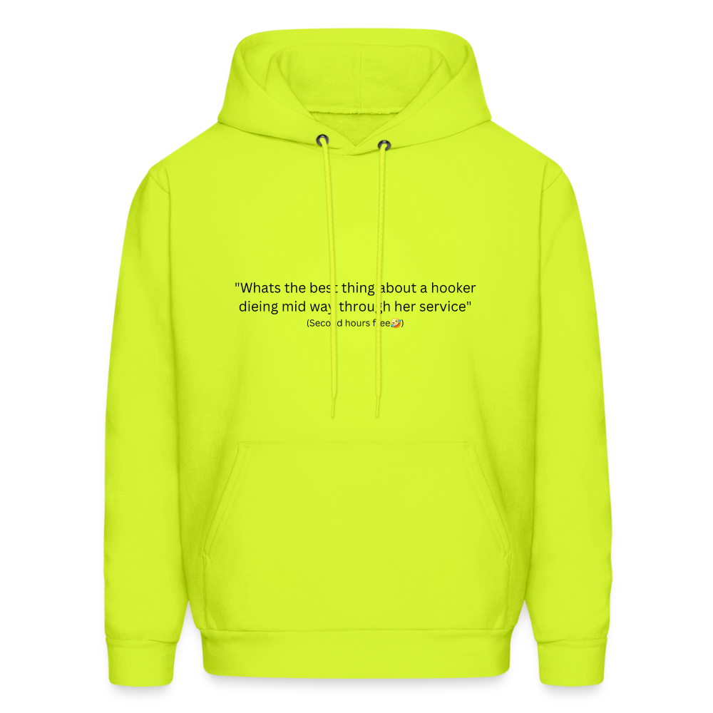 Hooker joke hoodie - safety green