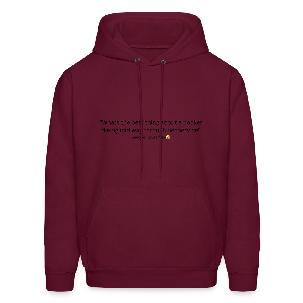 Hooker joke hoodie - burgundy