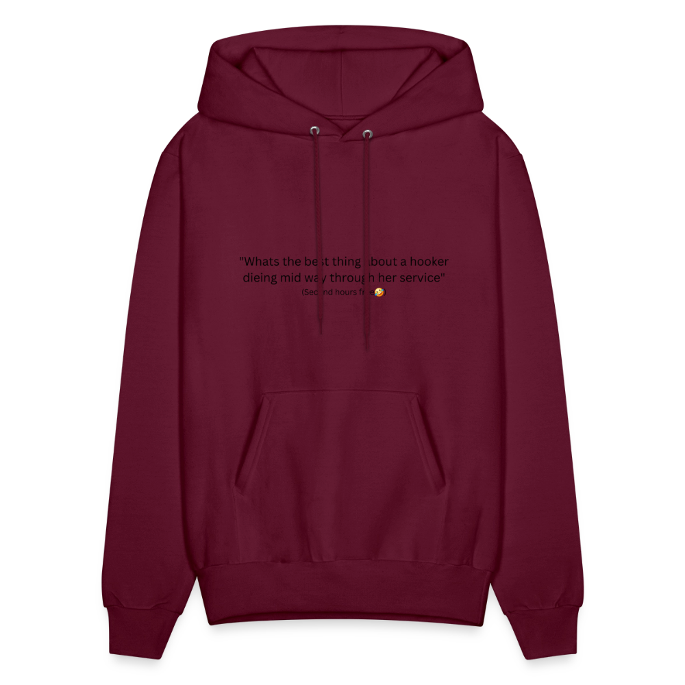 Hooker joke hoodie - burgundy