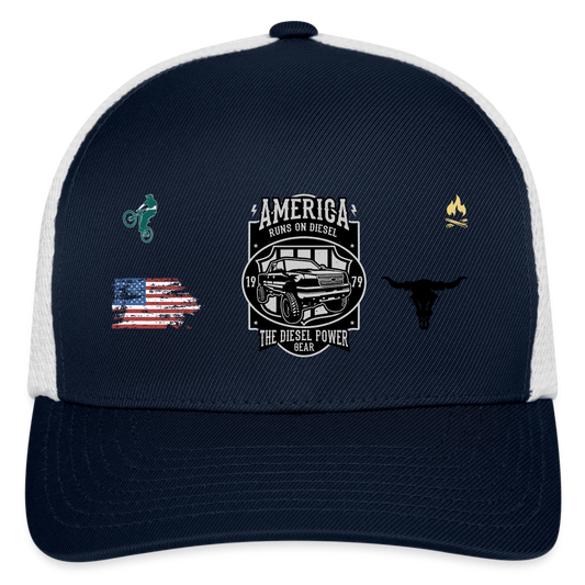 Flexfit Fitted Baseball Cap - navy/white