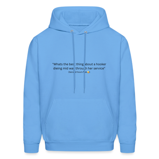 Hooker joke hoodie - carolina blue